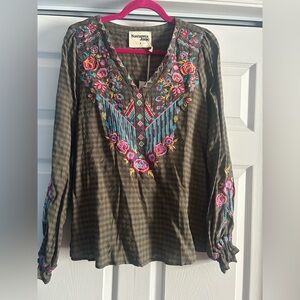 Savanna Jane Colorful Embroidered Blouse
